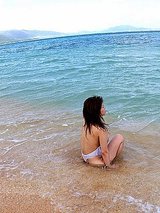 A Sexy Japanese Babe With Perky Tits Gets Naked And Bathes In The Cool Ocean Water. 08