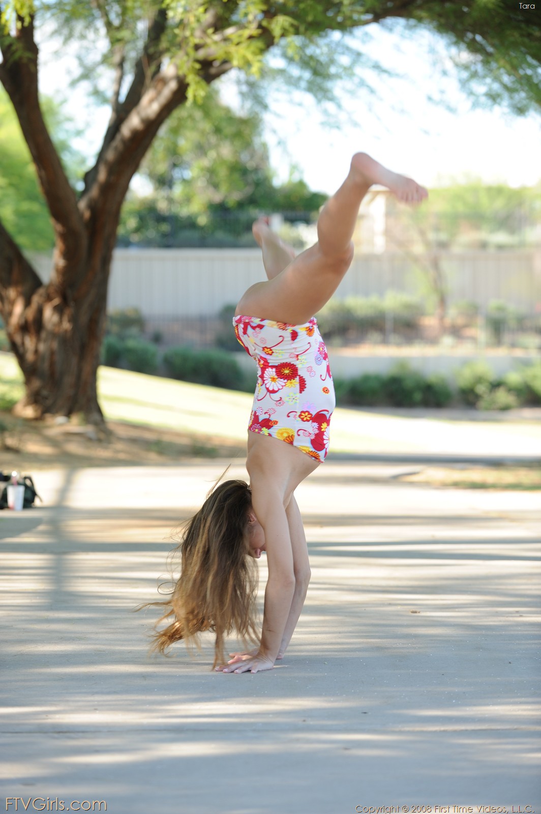 Tara does a flip in the park 11 